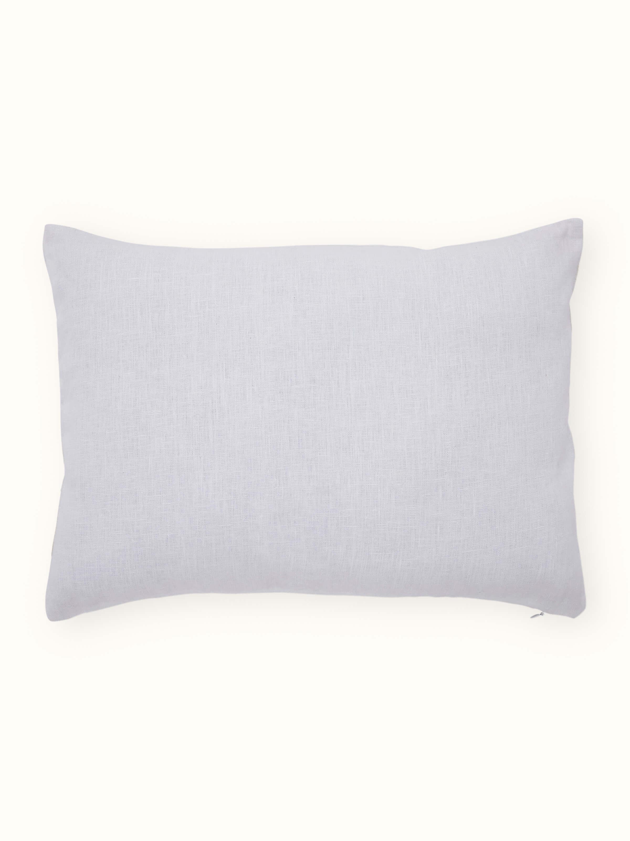 Razza Ivory Carnation Allover Linen Kashmir Chain Stitch Hand Embroidery Cushion Cover