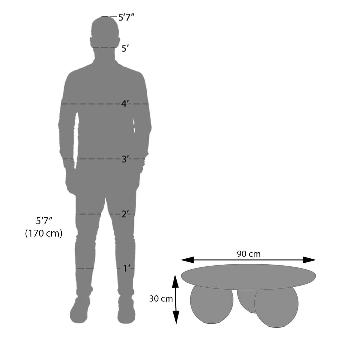 Takai Round Solid Wood Coffee Table in Red Cedar Finish