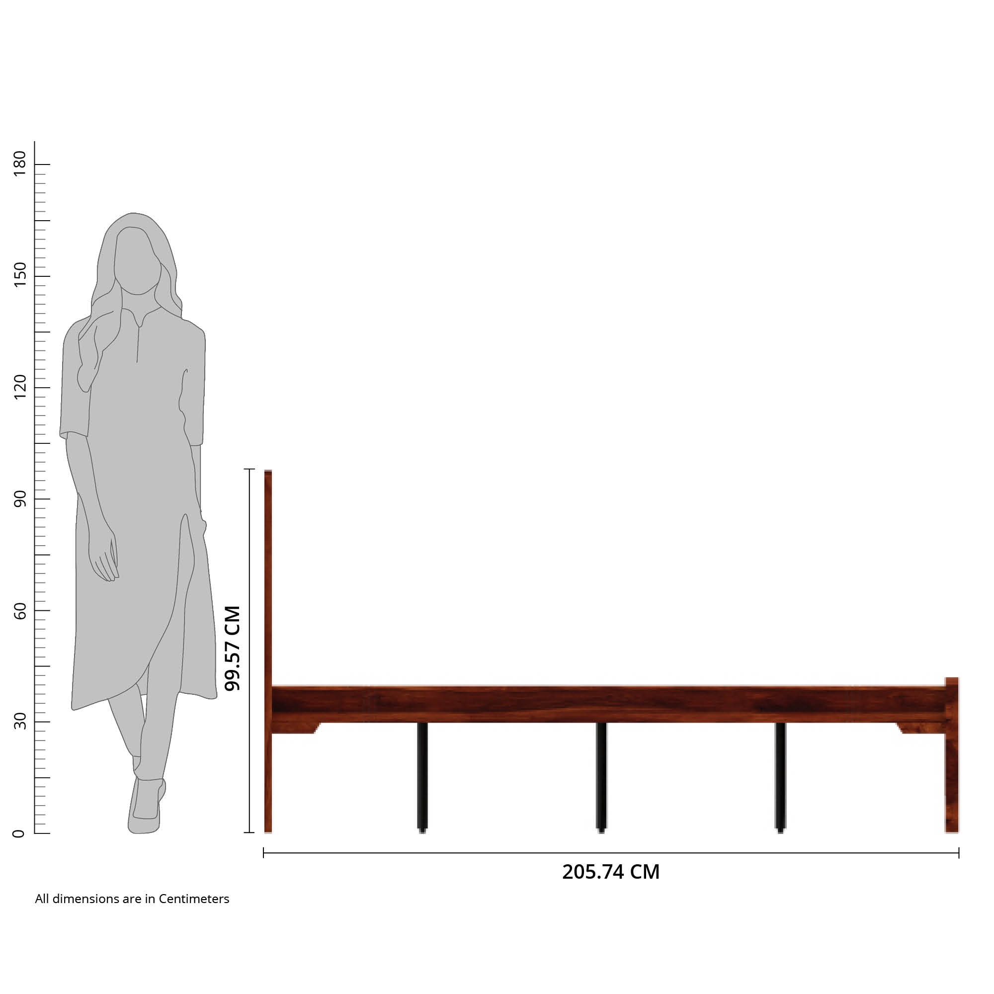 Finn Solid Wood King Size Non Storage Bed In Honey Oak Finish
