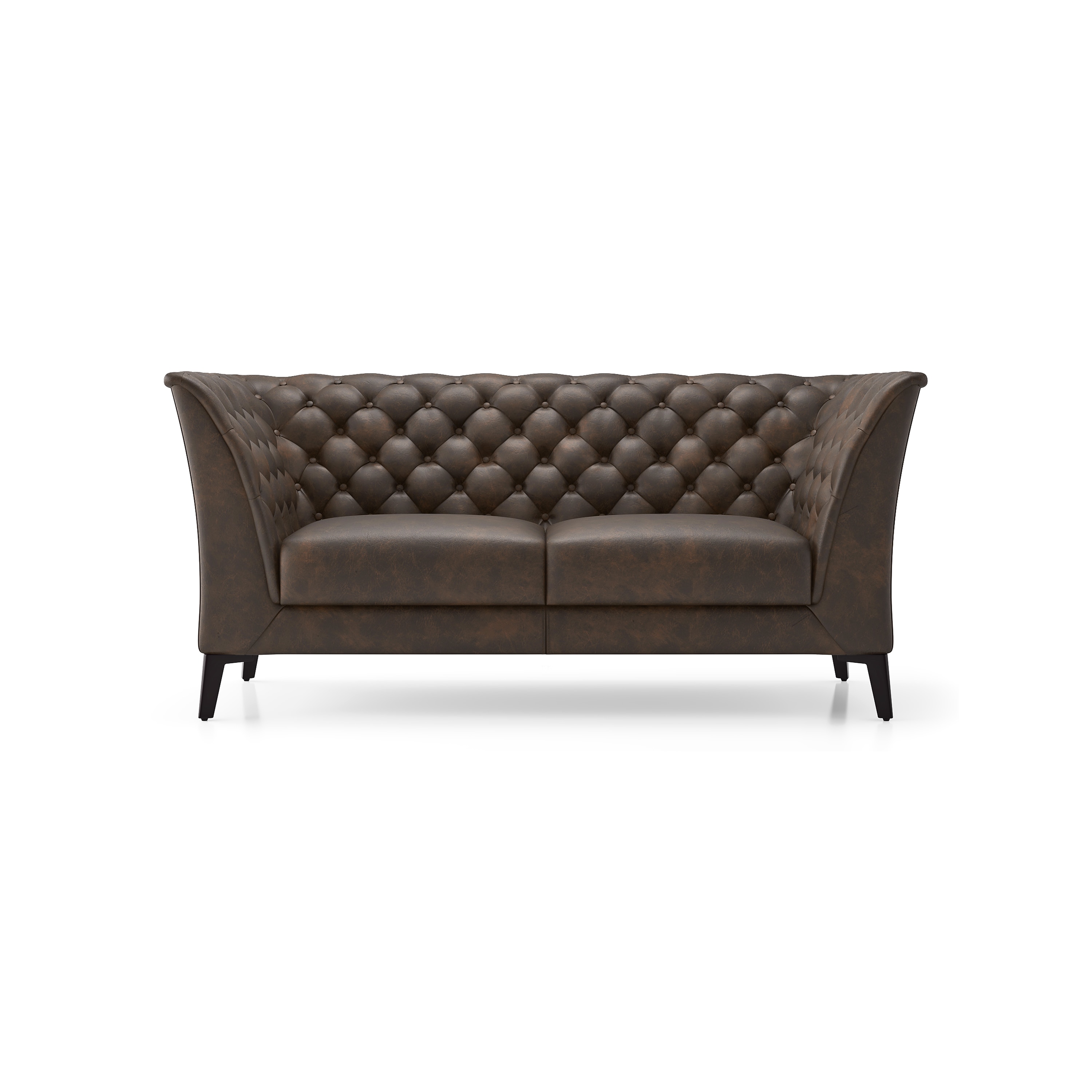 Weston 2 Seater Luxury Italian Leather Sofa In French Roast