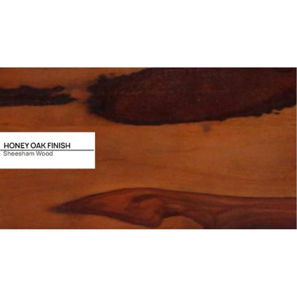 Wood Solid Wood King Size Non Storage Bed In Honey Oak Finish