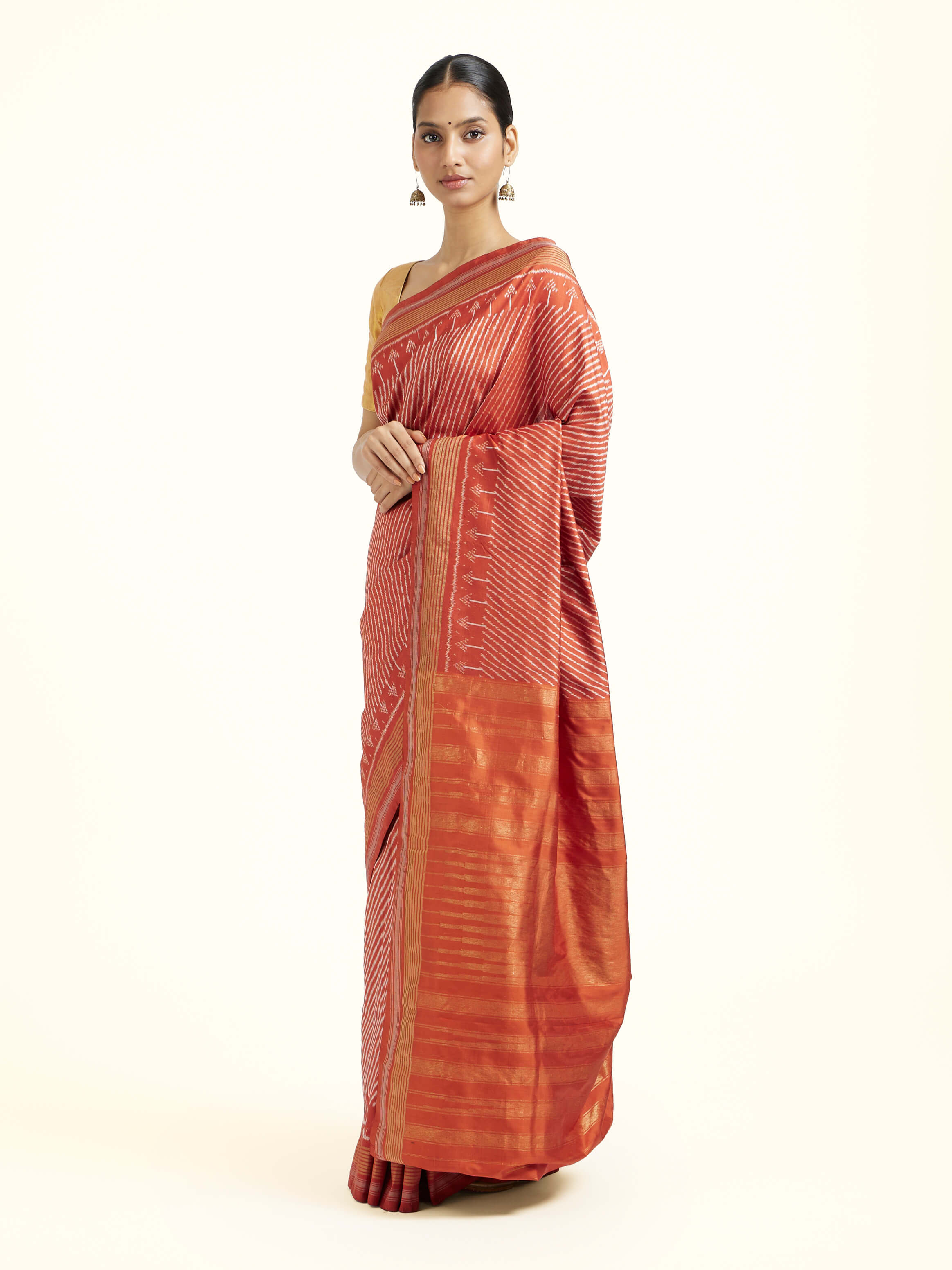 Multicolor Silk Pochampally Single Ikat Saree