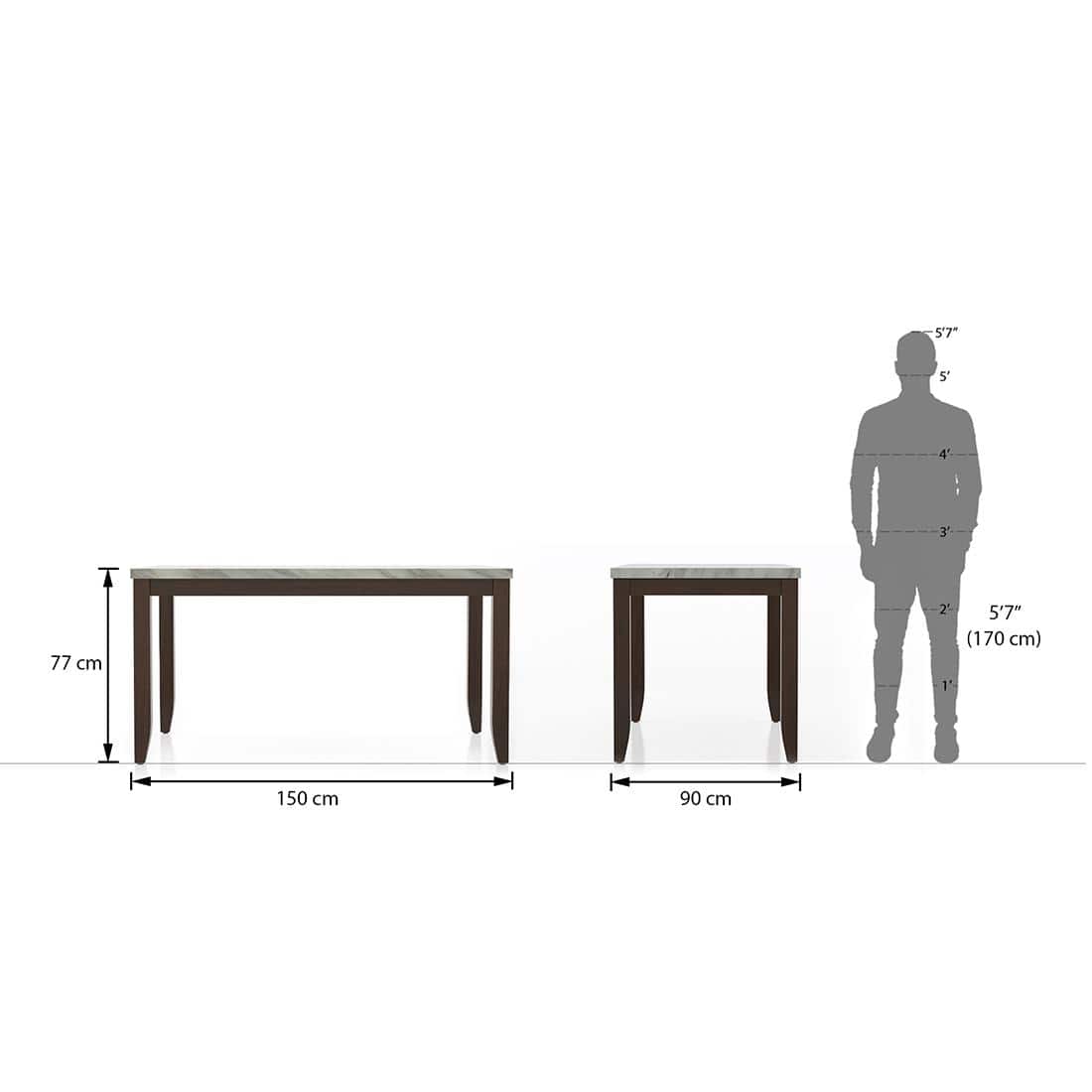 Matteo Engineered Wood 6 Seater Dining Table With Set Of 6 Persica Dining Chairs (Finish- Dark Walnut)