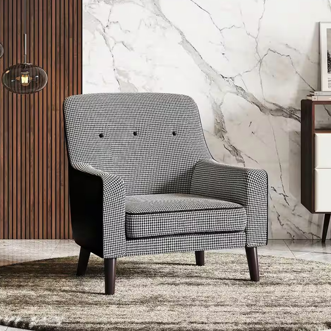 Hagen Lounge Chair In Puppy in  Puppy Tooth Colour