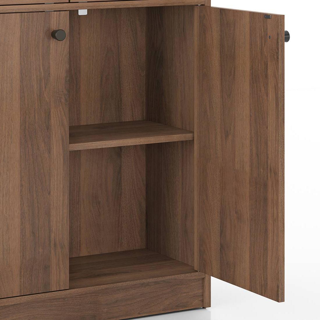 Oswald Glass cabinet in Classic walnut Finish