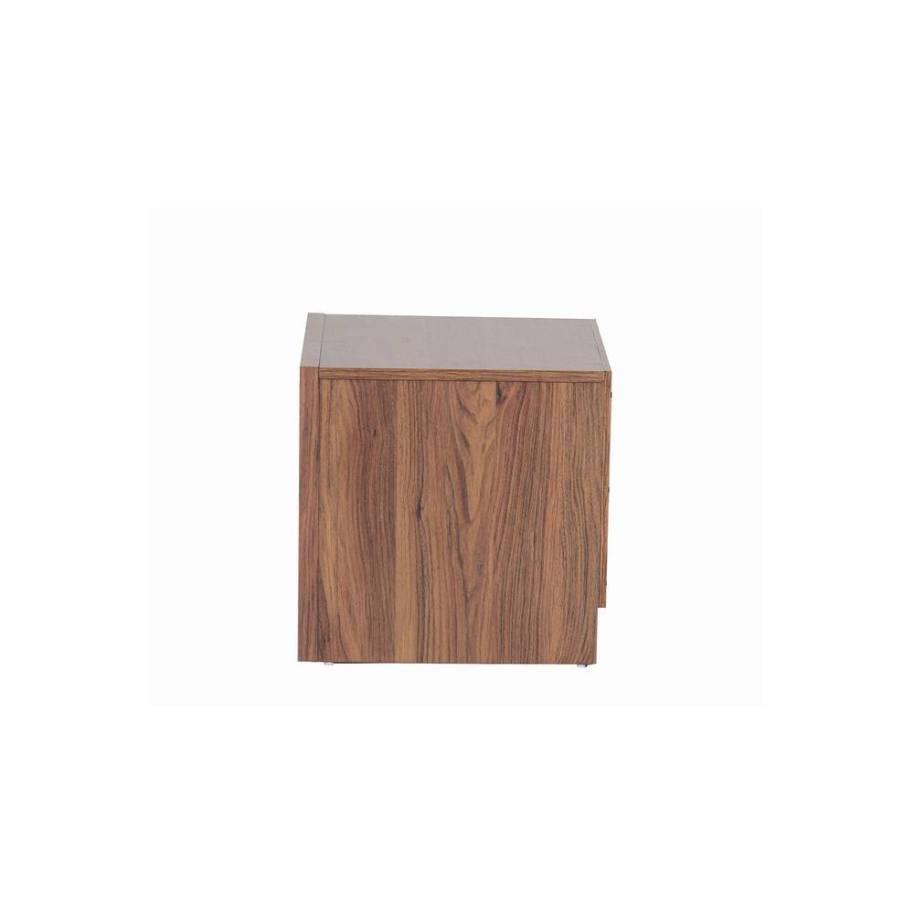 Yuko Engineered Wood Bedside Table with One Drawer in Columbia Walnut Finish