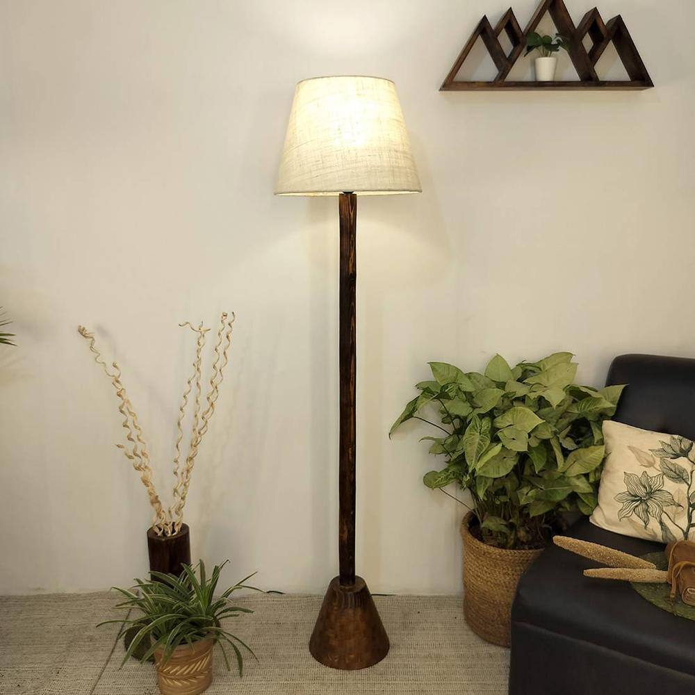Brice Beige Jute Floor Lamp with Beige Jute Base