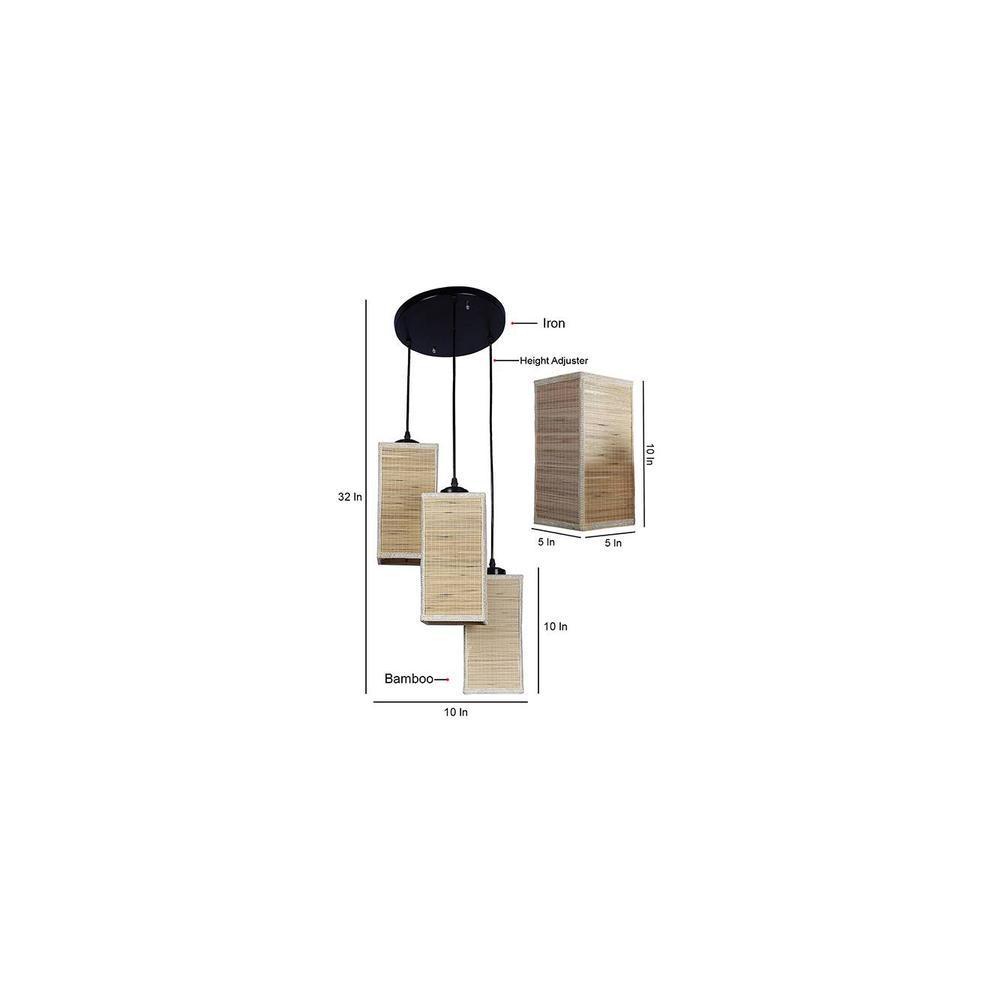 Kasen Beige Bamboo Cluster Hanging Light