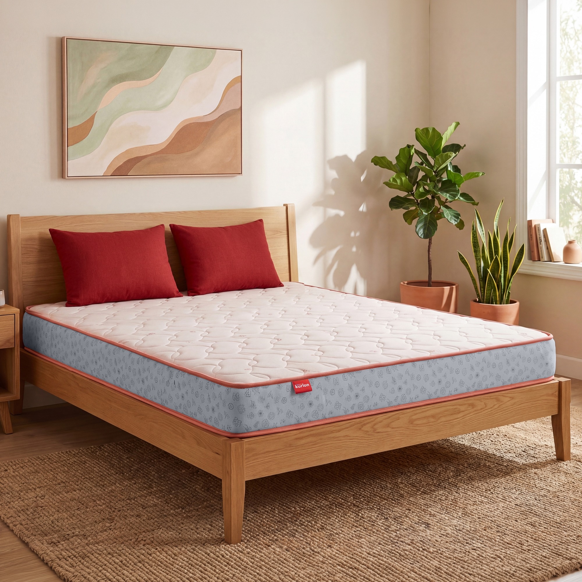 Kurlon Ortho Plus Spring Medium Firm Double Orthopedic Mattress 84x48x6 Inch - Kurlon