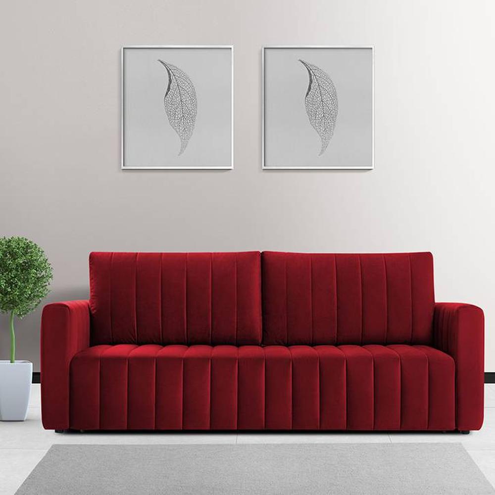Beliss 3 Seater Pull Out Sofa cum Bed  in Maroon Colour