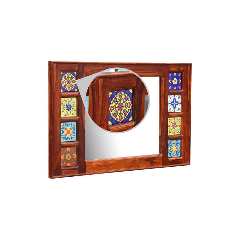 twain solid wood mirror in honey oak colour