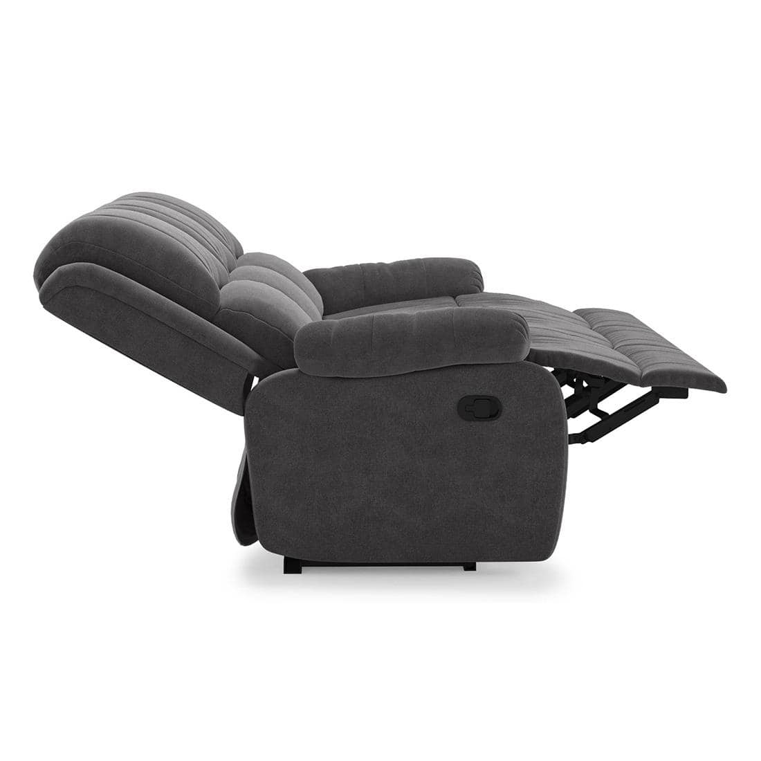 Lebowski Fabric Three Seater Manual Recliner in Smoke Fabric Colour