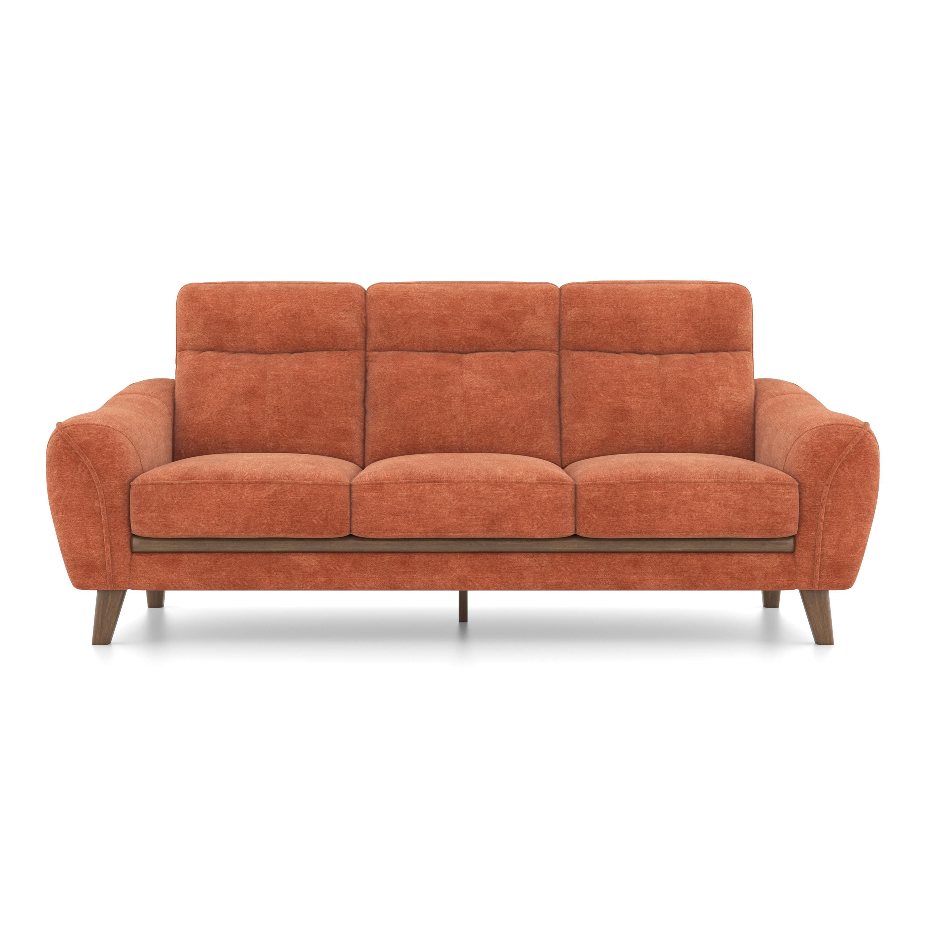 Ronan 3 Seater Fabric Sofa In Rust Colour