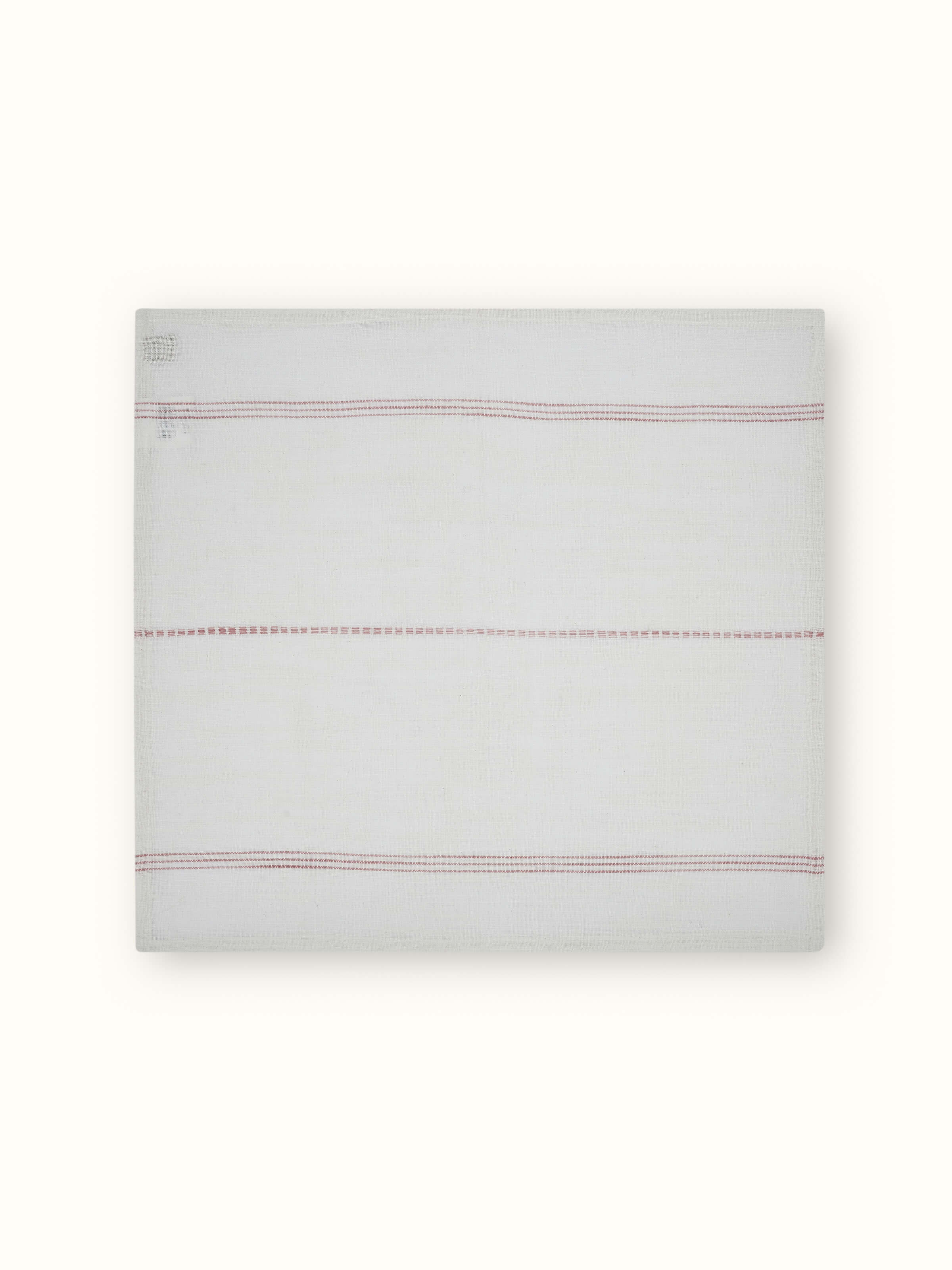 Arth White Stripe Cotton Handloom Dinner Napkins (6 Pcs)