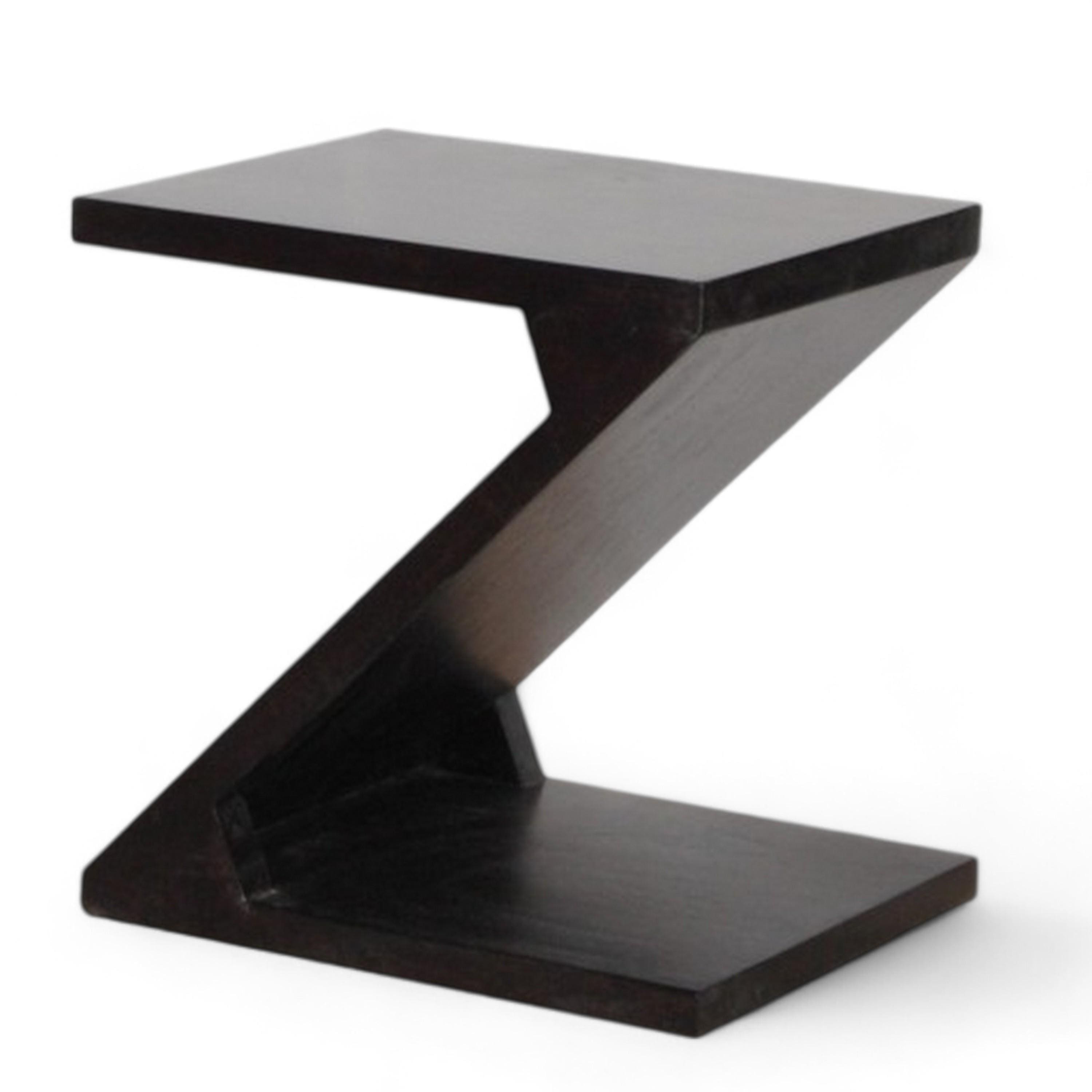 Berlin Sheesham Wood Contemporary Rectangle End Table Side Table In Extra Dark Mahagony Finish