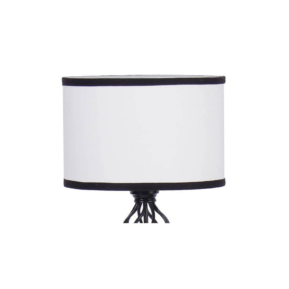 Pascal Multicolour Fabric Floor Lamp with Black Iron Base