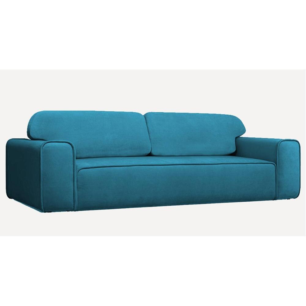Parega 3 Pull Out Sofa Cum Bed In Blue Colour