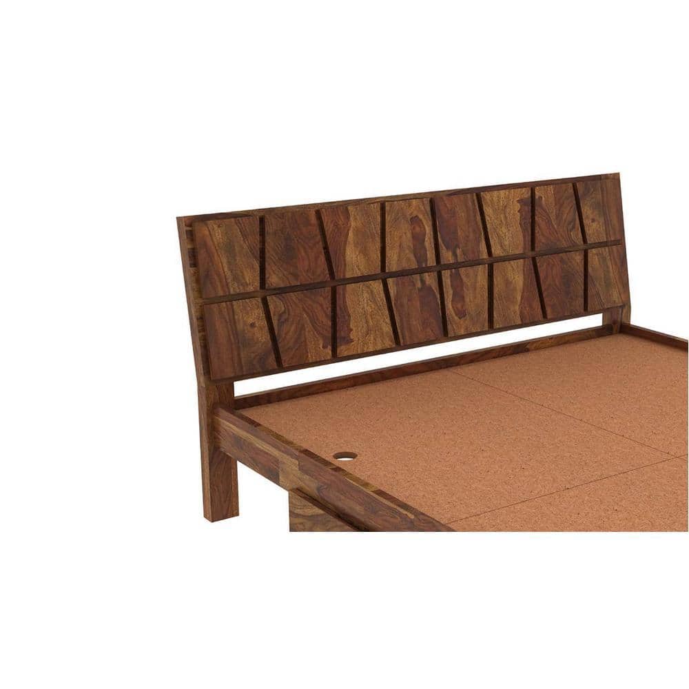 Hainan Platform Storage Queen Bed In Brown Finish