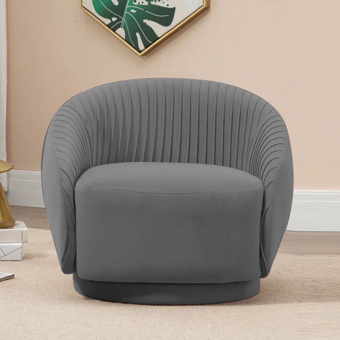 Lorna Fabric Accent Chair in Grey Colour