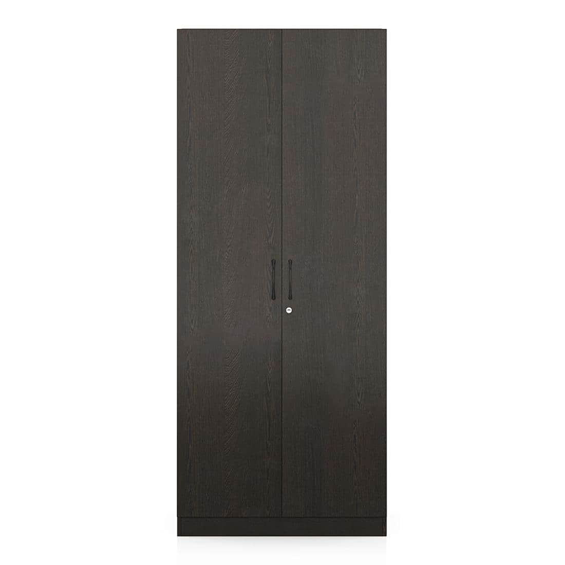 Zoey Engineered Wood 2 Door Wardrobe in Dark Wenge Finish