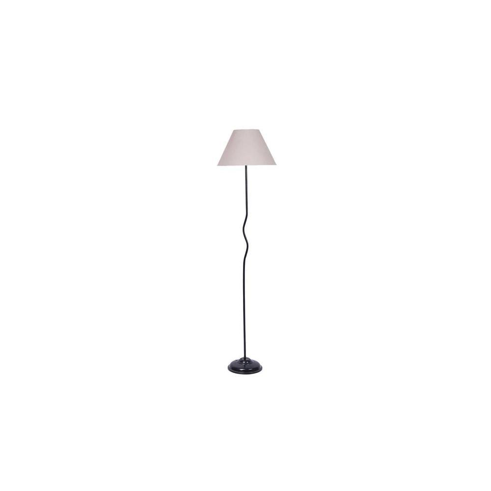 Rosie Grey Cotton shade with Iron floor lamp
