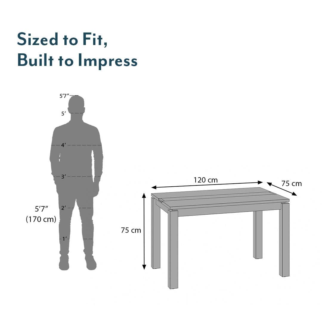 Atlas Crest Solid Wood 4 Seater Dining Table In Honey Finish