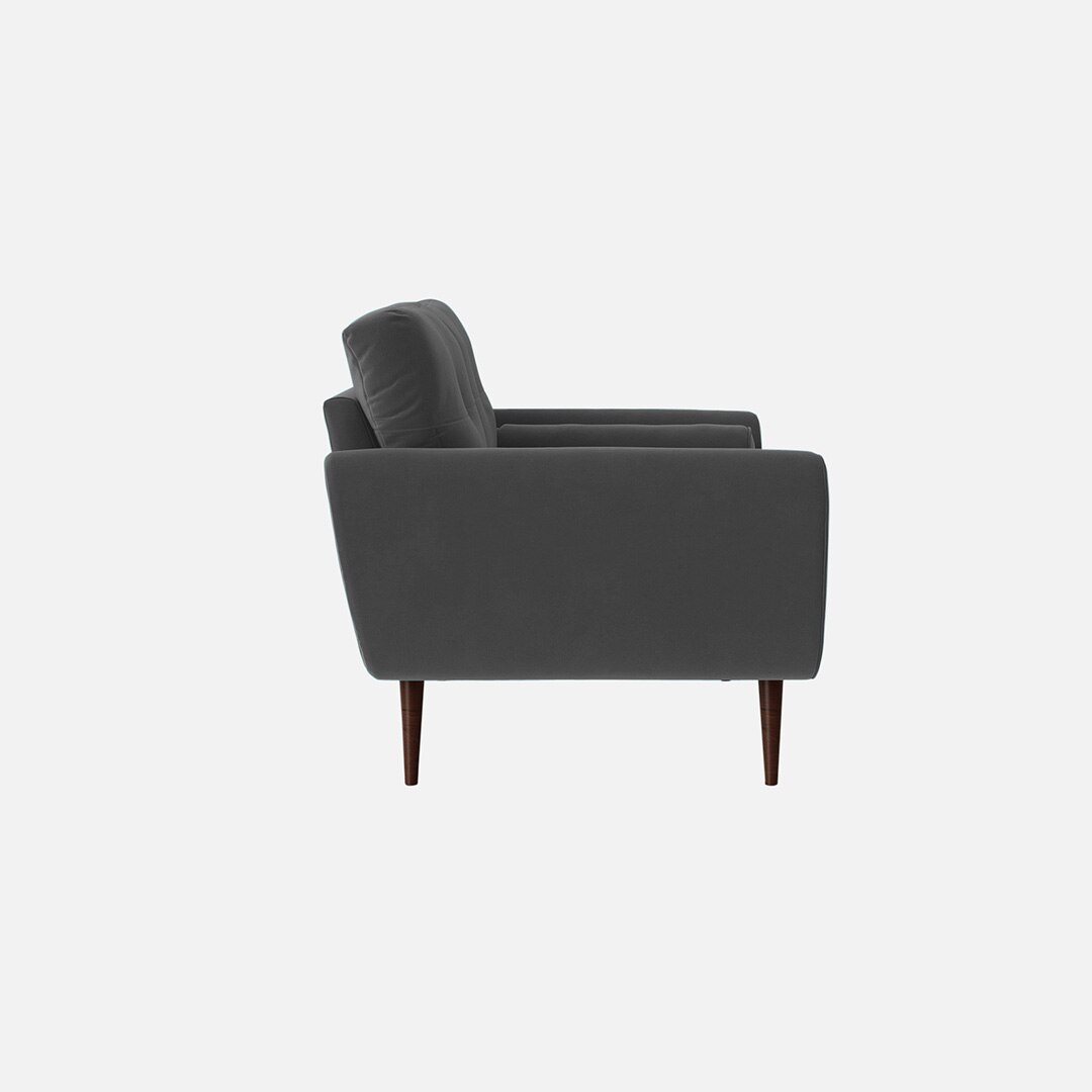 Faro Velvet 2 Seater Sofa in Dark Grey Colour