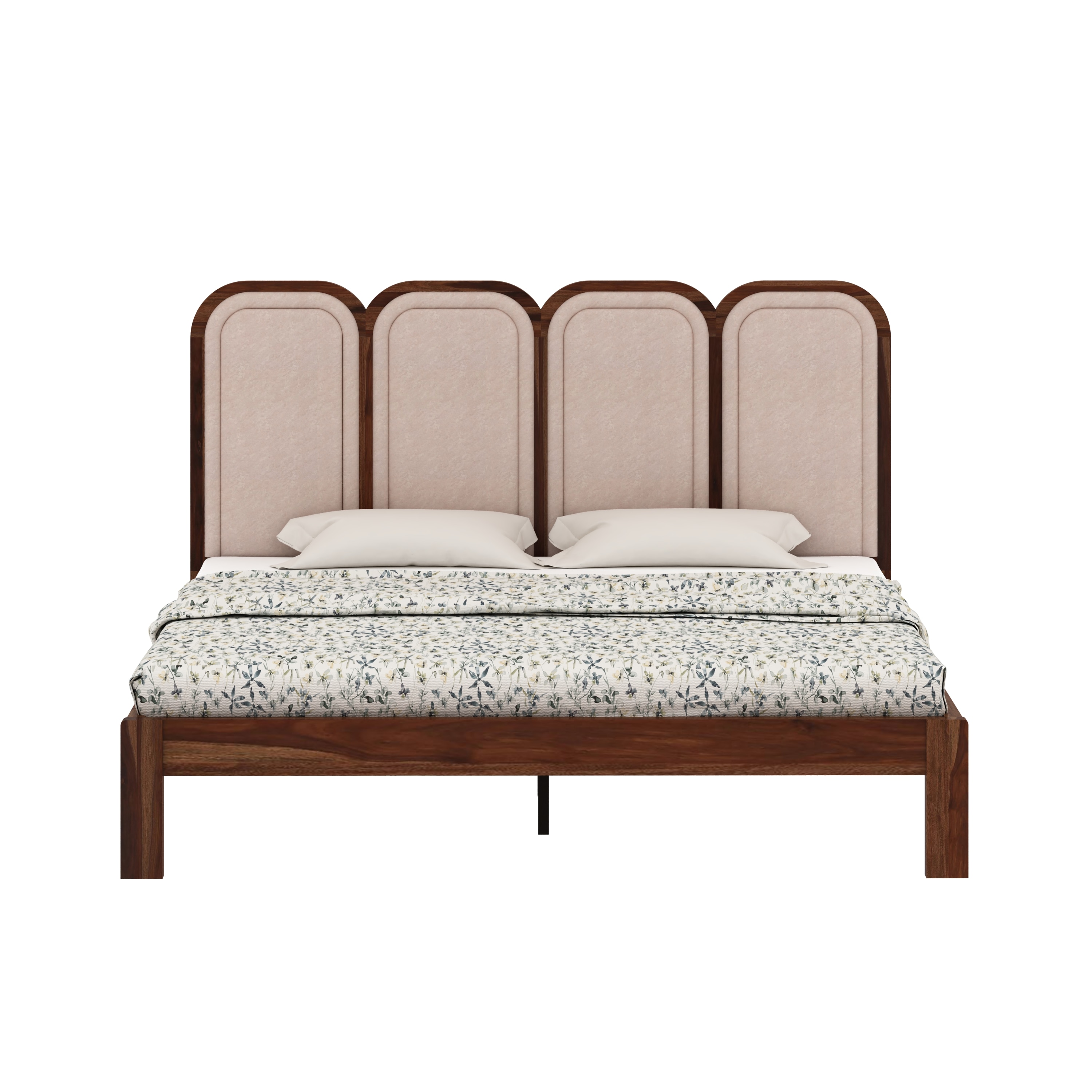 Aaram Solid Wood Non Storage King Size Bed in Provincial Teak Finish