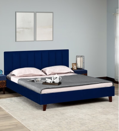 Dallas Engineered Wood Queen Size Non Storage Bed In Honey Oak Finish