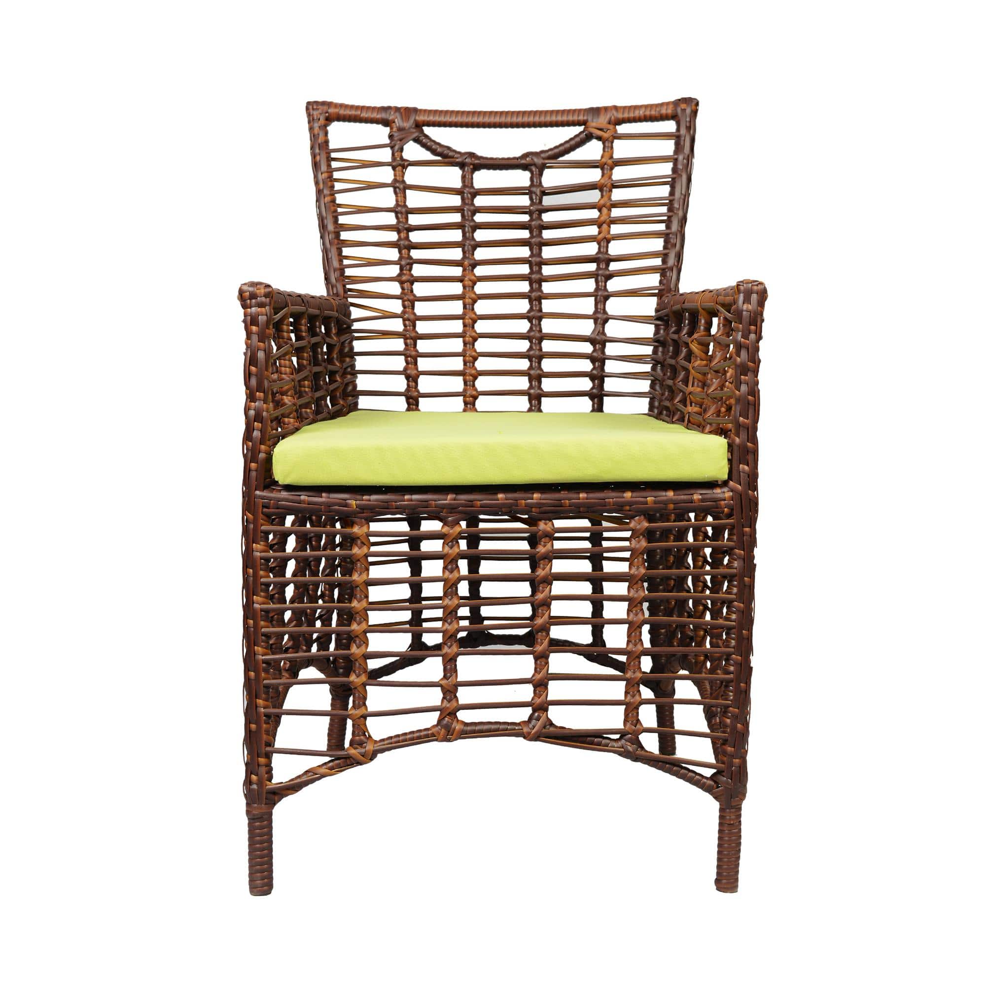 Taree  Wicker Table And Chair Set In Brown Dual Tone Finish