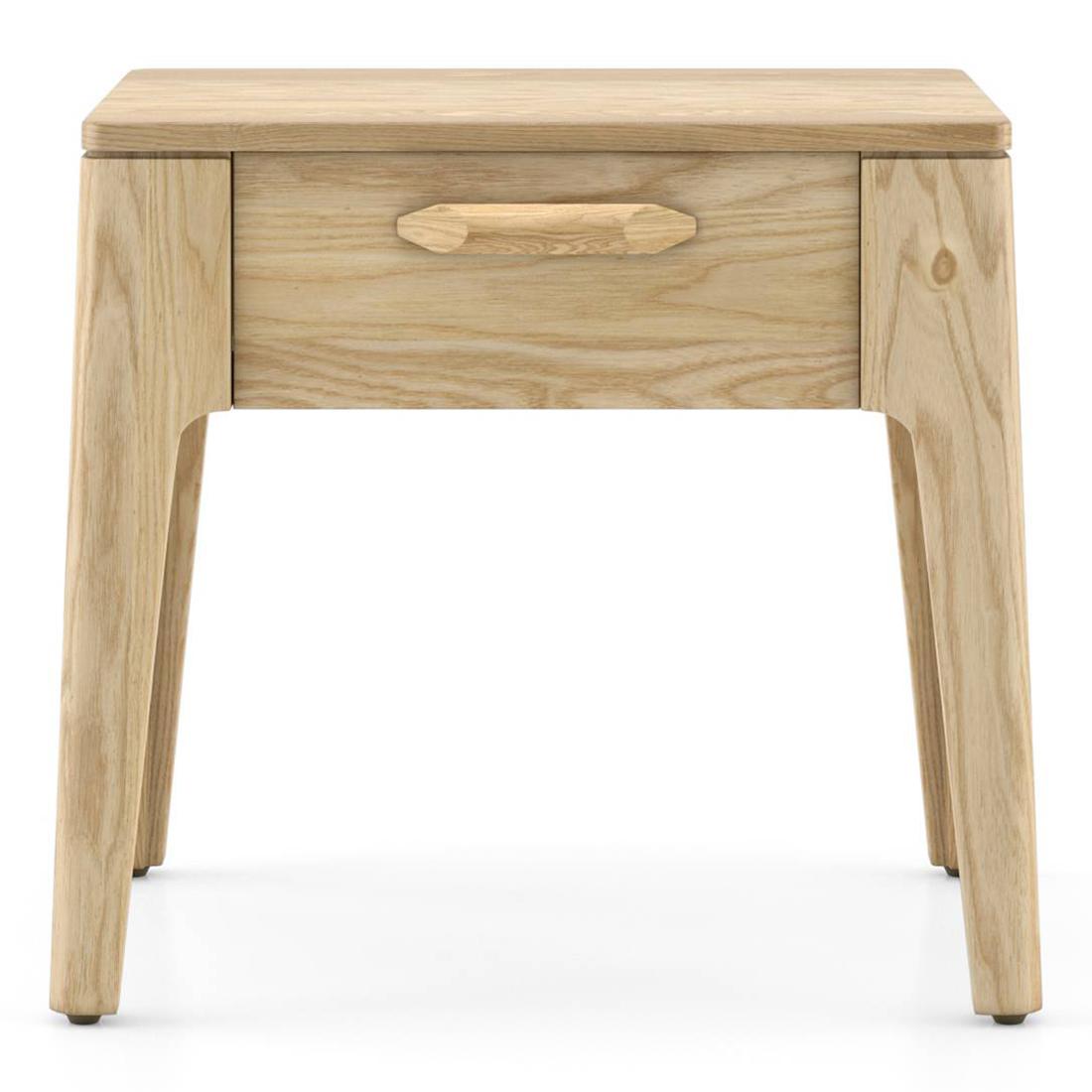 Faye Solid Wood Bedside Table In Natural White Ash Finish