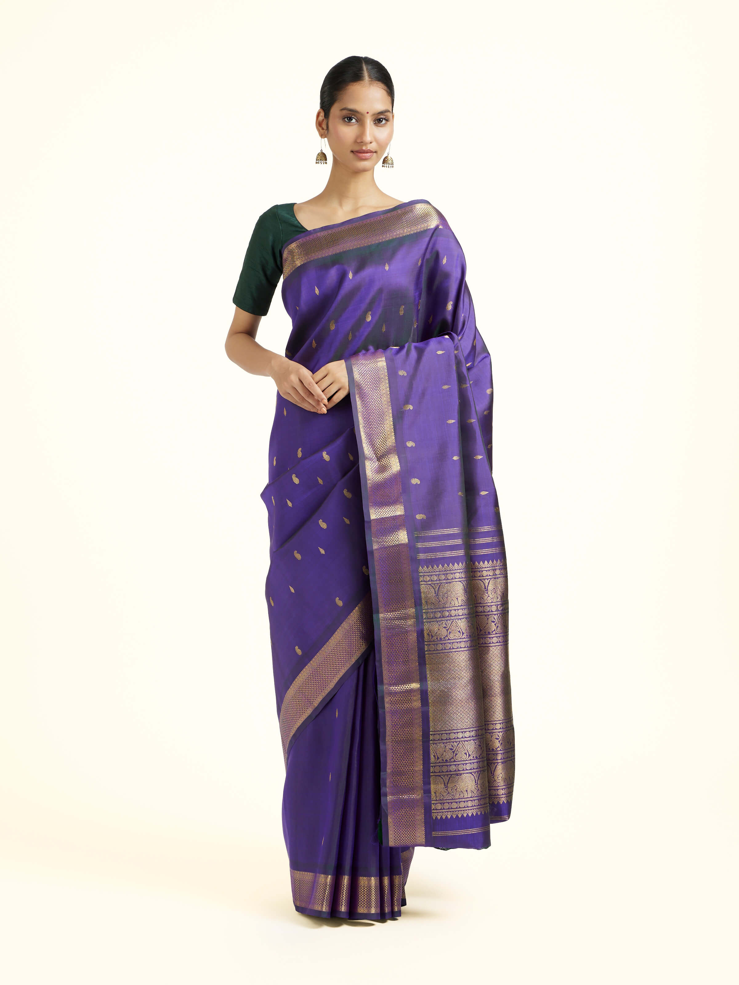 Blue Silk Kancheepuram Handloom Saree