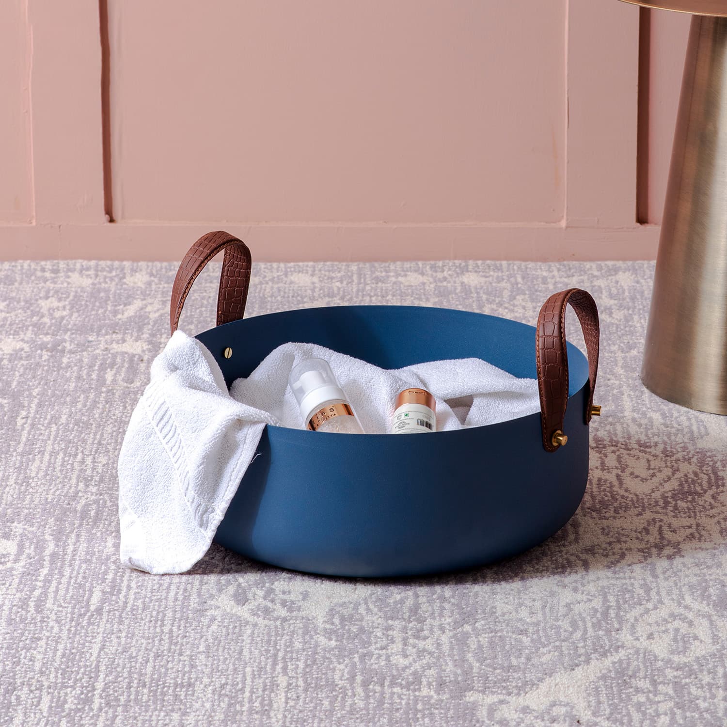 Blue Gleam Medium Metal Basket