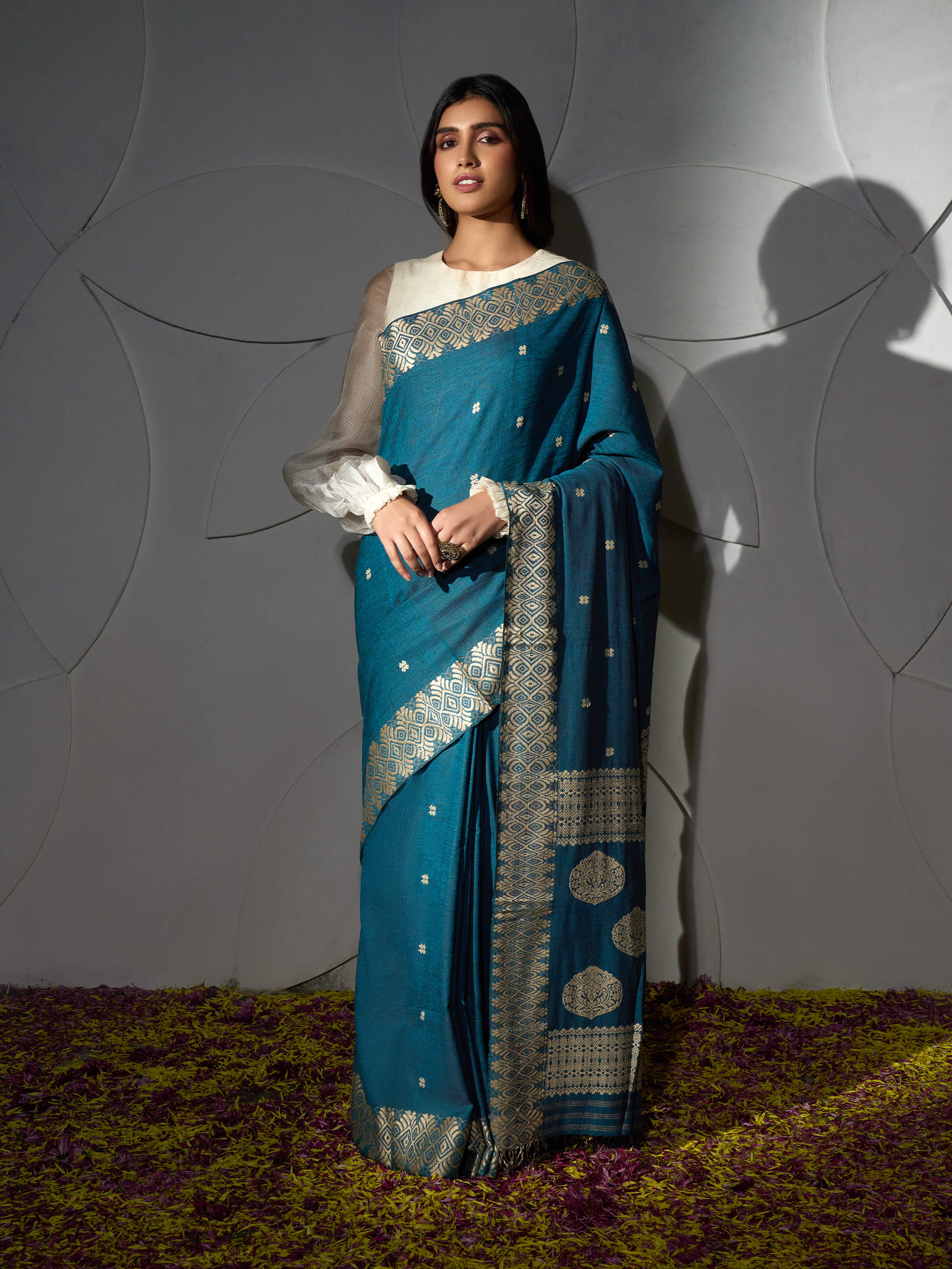 Indigo Eri Silk Saree