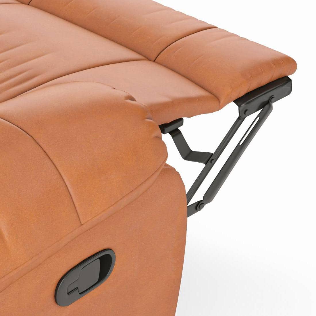Lebowski Leatherette One Seater Manual Recliner in Tan Leatherette Colour