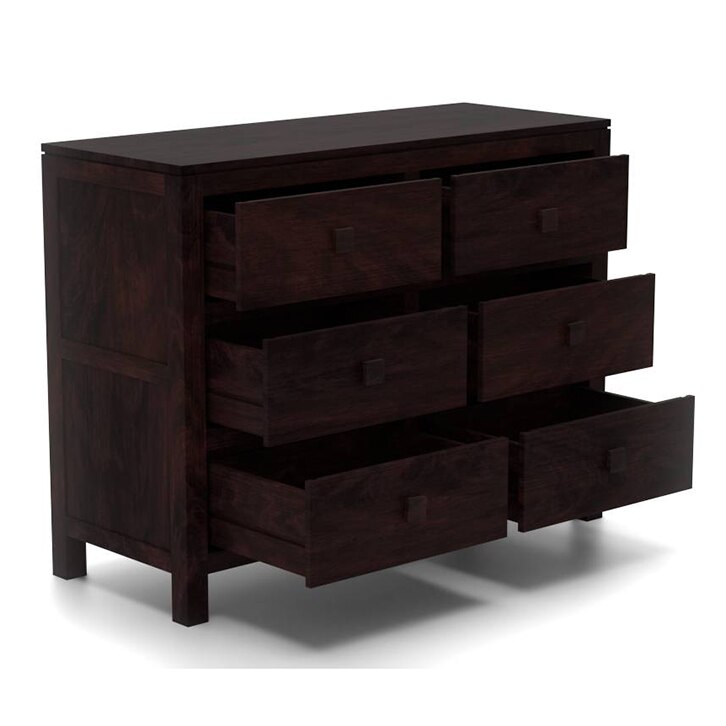 Magellan Solid Wood Chest of 6 Drawers in Mahogany Finish