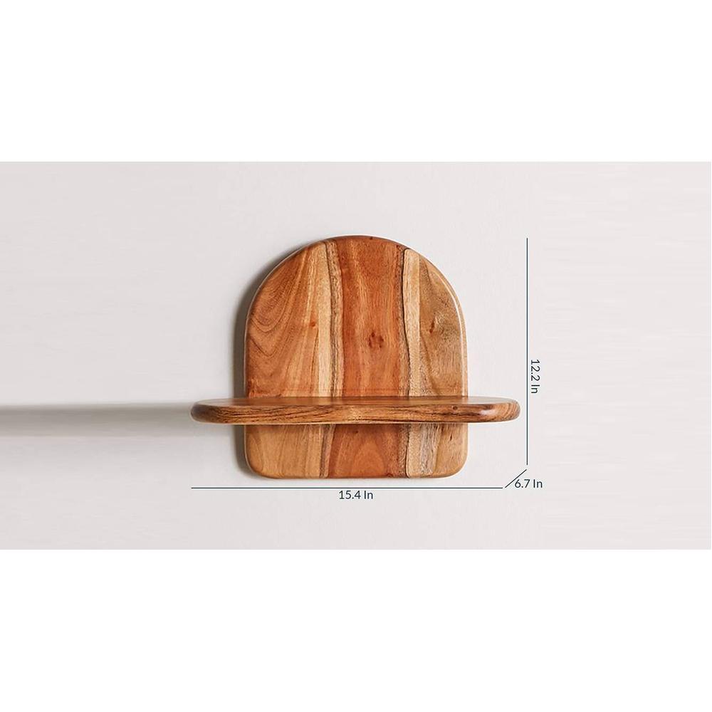 WOODENMOOD Rectangular Half Round Wall Rack