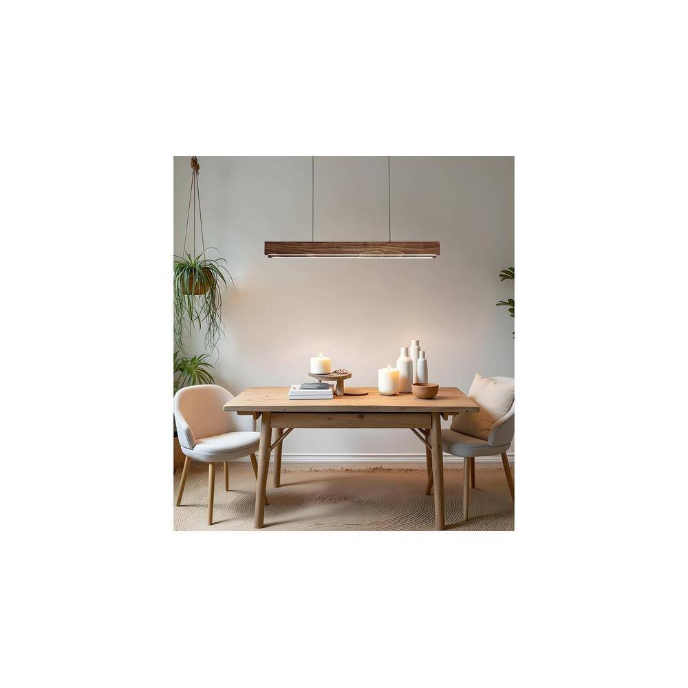 Slimline 36 Duo Brown Solid Wood Cluster Hanging Light