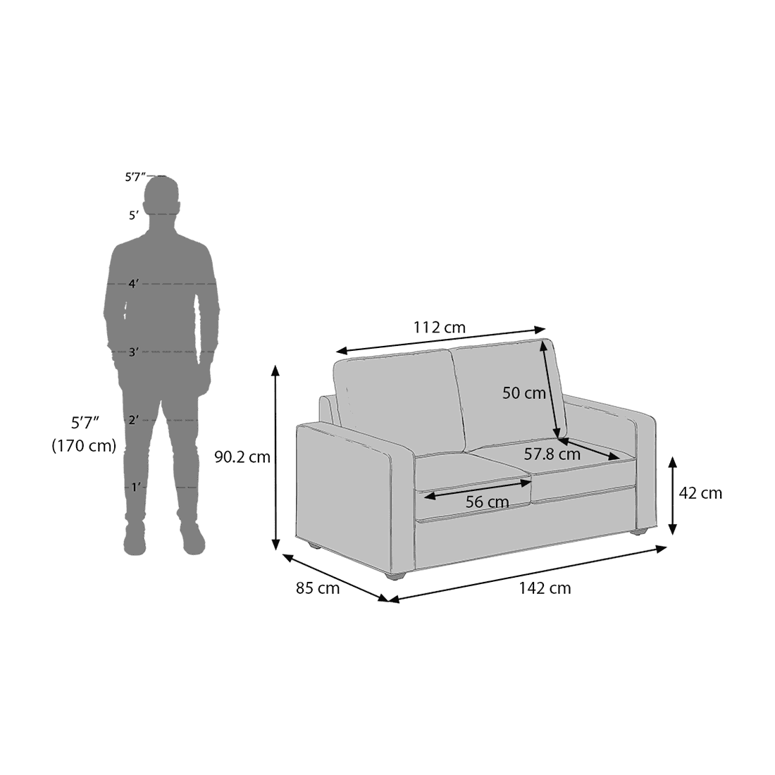 Apollo Compact Sofa Set (Colour : Pebble Grey, Cushion : Hard, Back Type : High Back, Seater : 3+2+1)