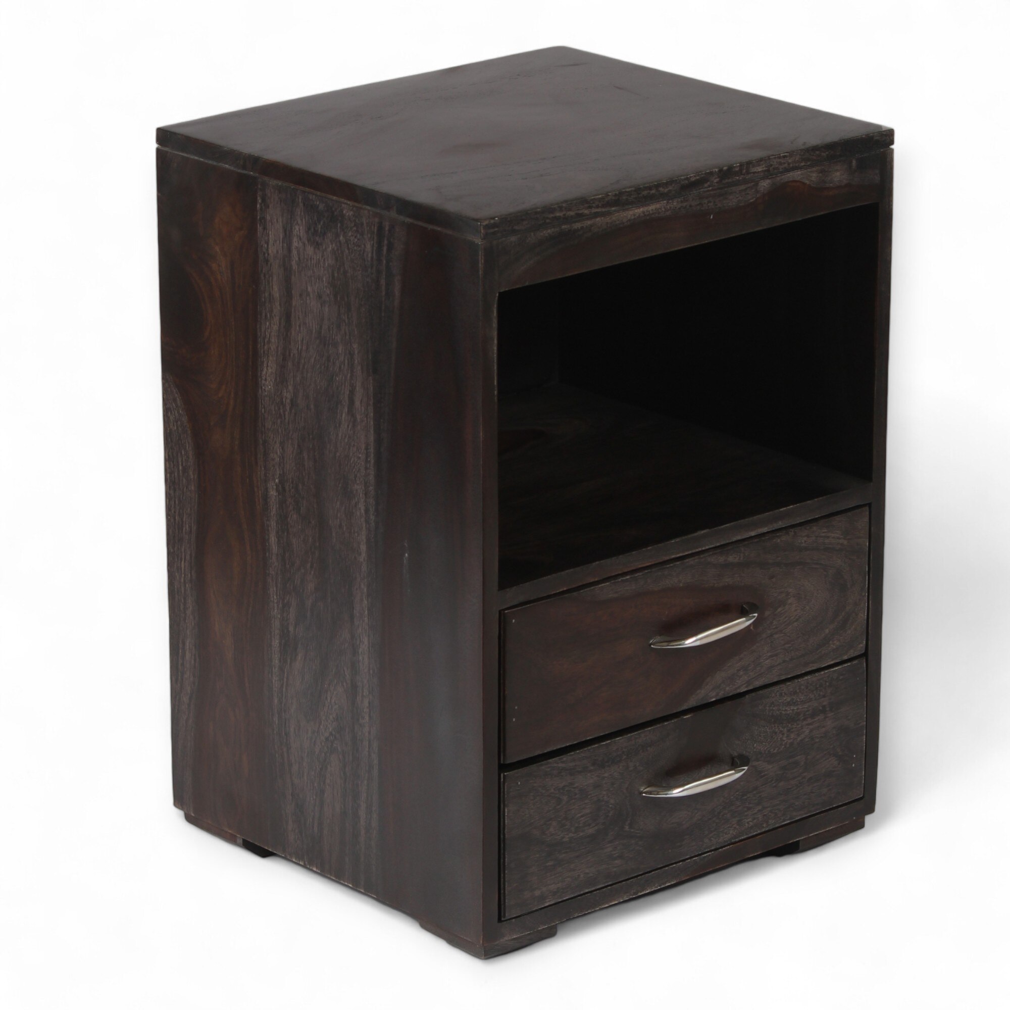 Kassel Sheesham Wood Bedside Table in Mahogany Finish