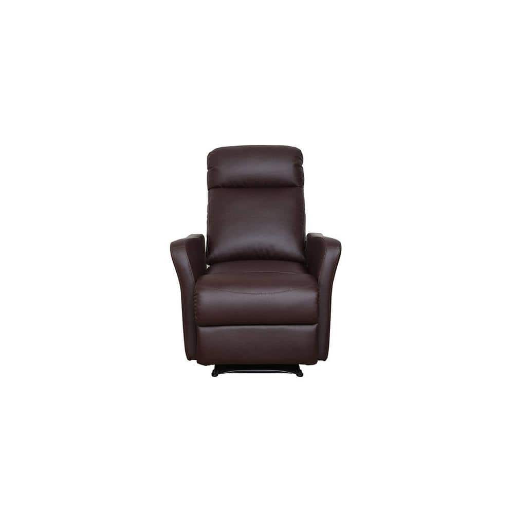 Sleek Leatherette One Seater Manual Recliner in Brown Colour