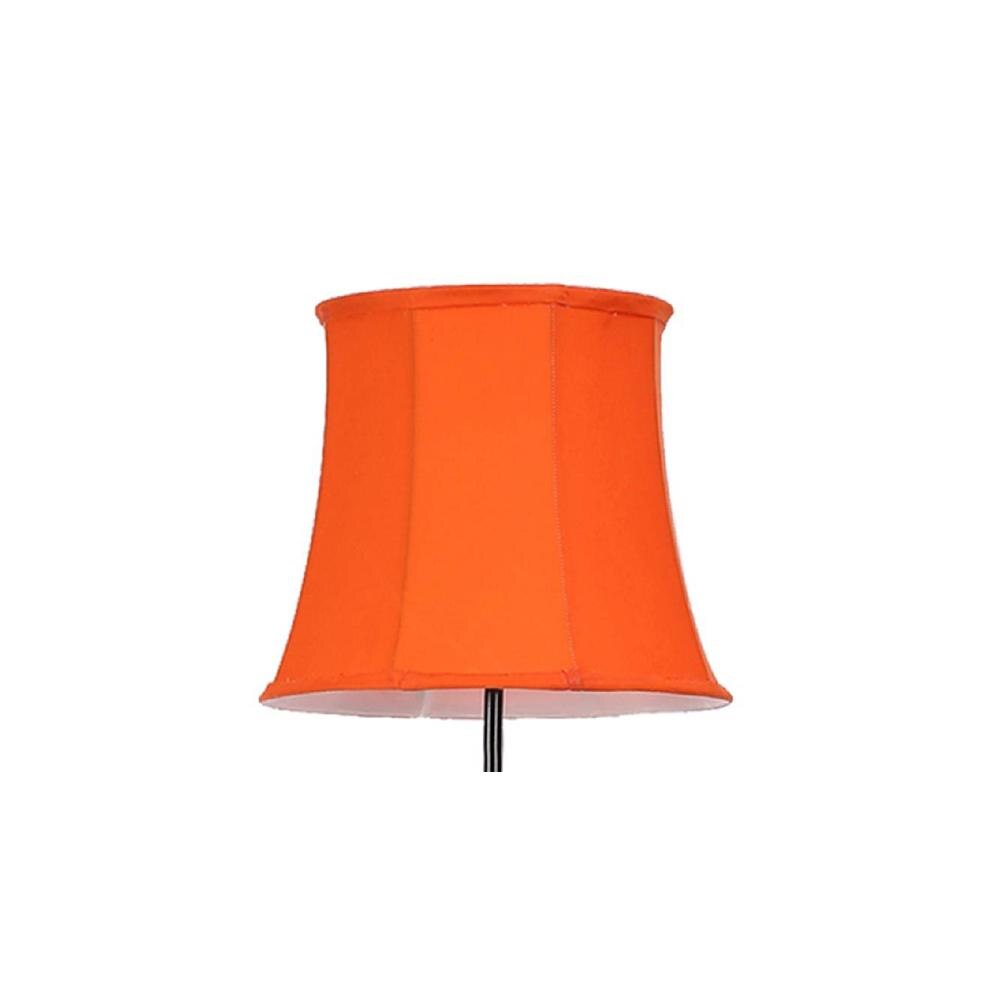 Braden Orange Fabric Floor Lamp with Black Iron Base