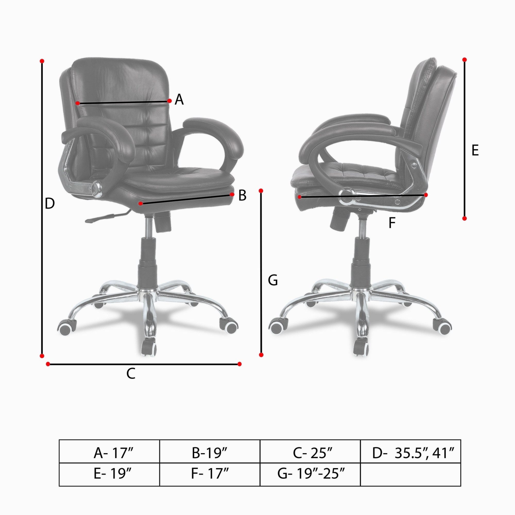 Veaoilaa Mid Back Executive Chair in Black Colour