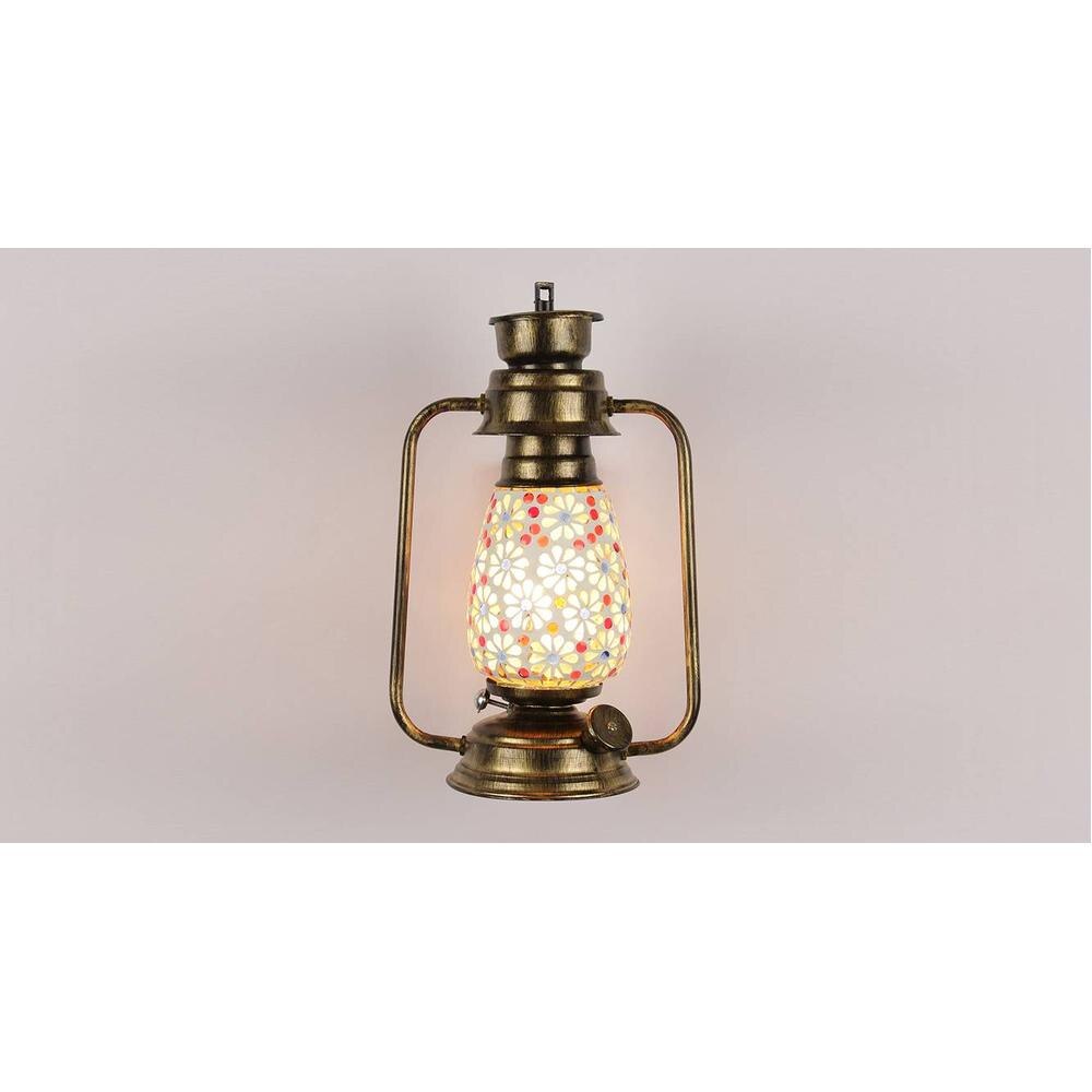 Gwendolyn Multicolor Metal Wall Mounted Lantern Lamp