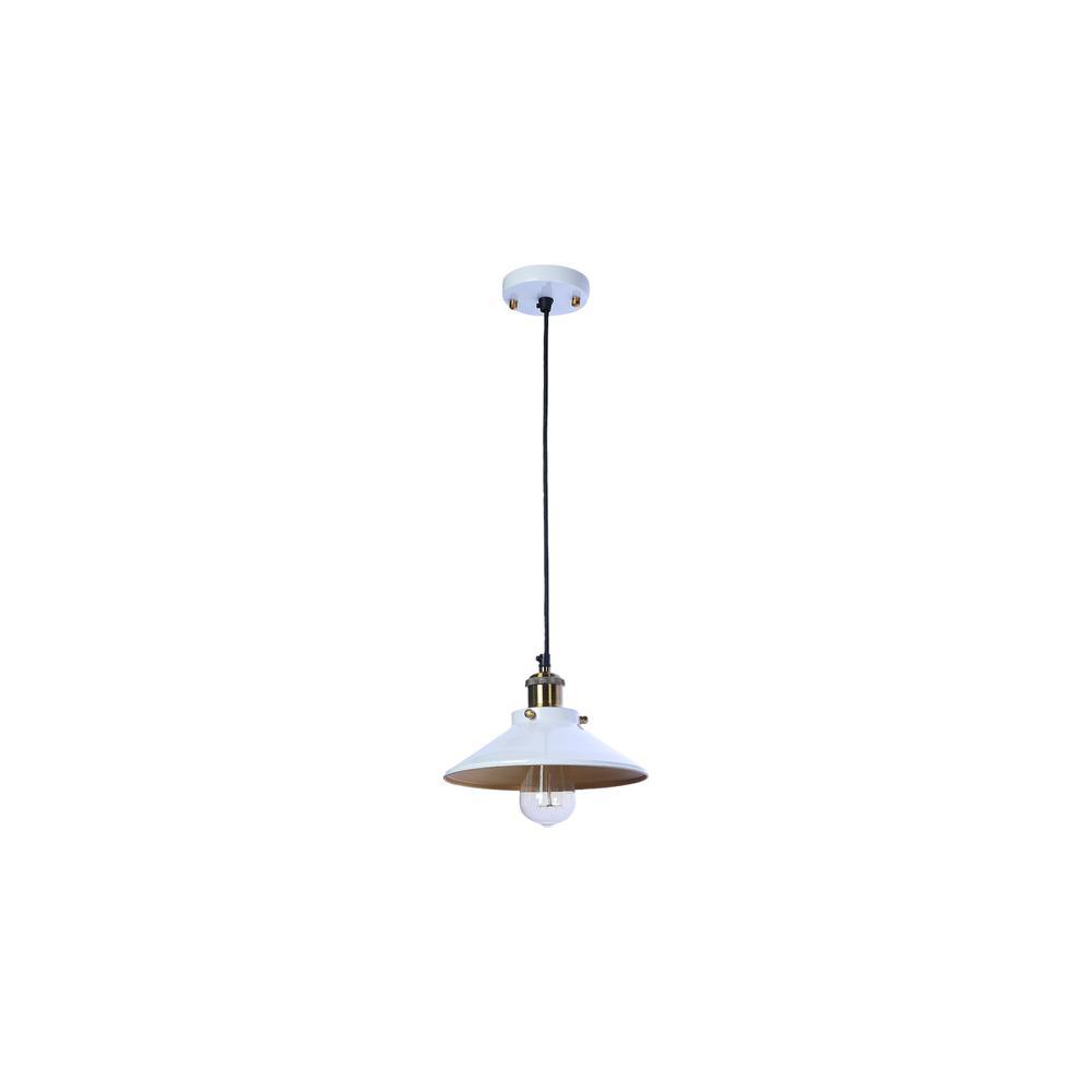 Nora White Metal Single Hanging Light