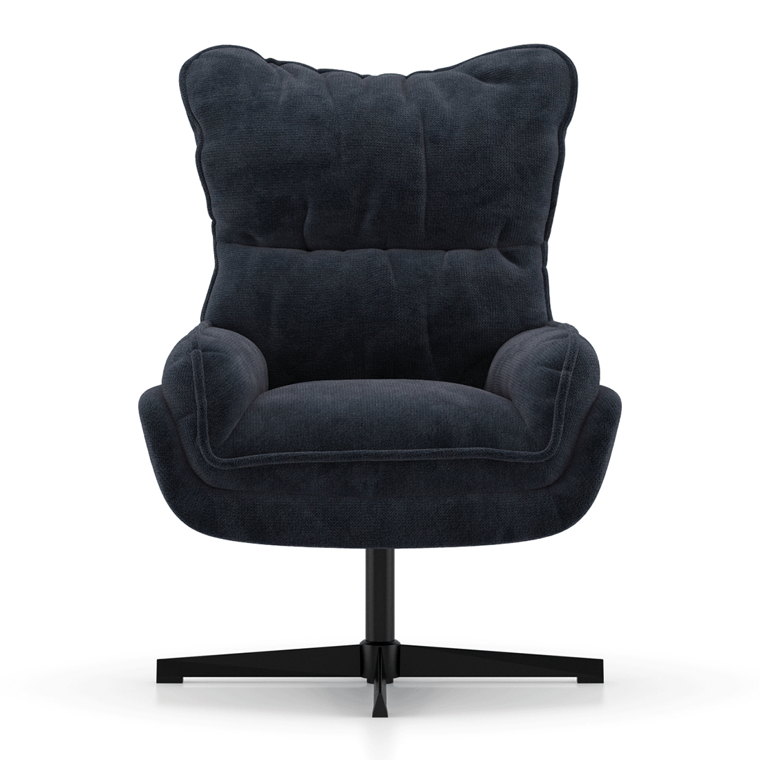 Marson Swivel Lounge Chair in Indigo Blue Colour