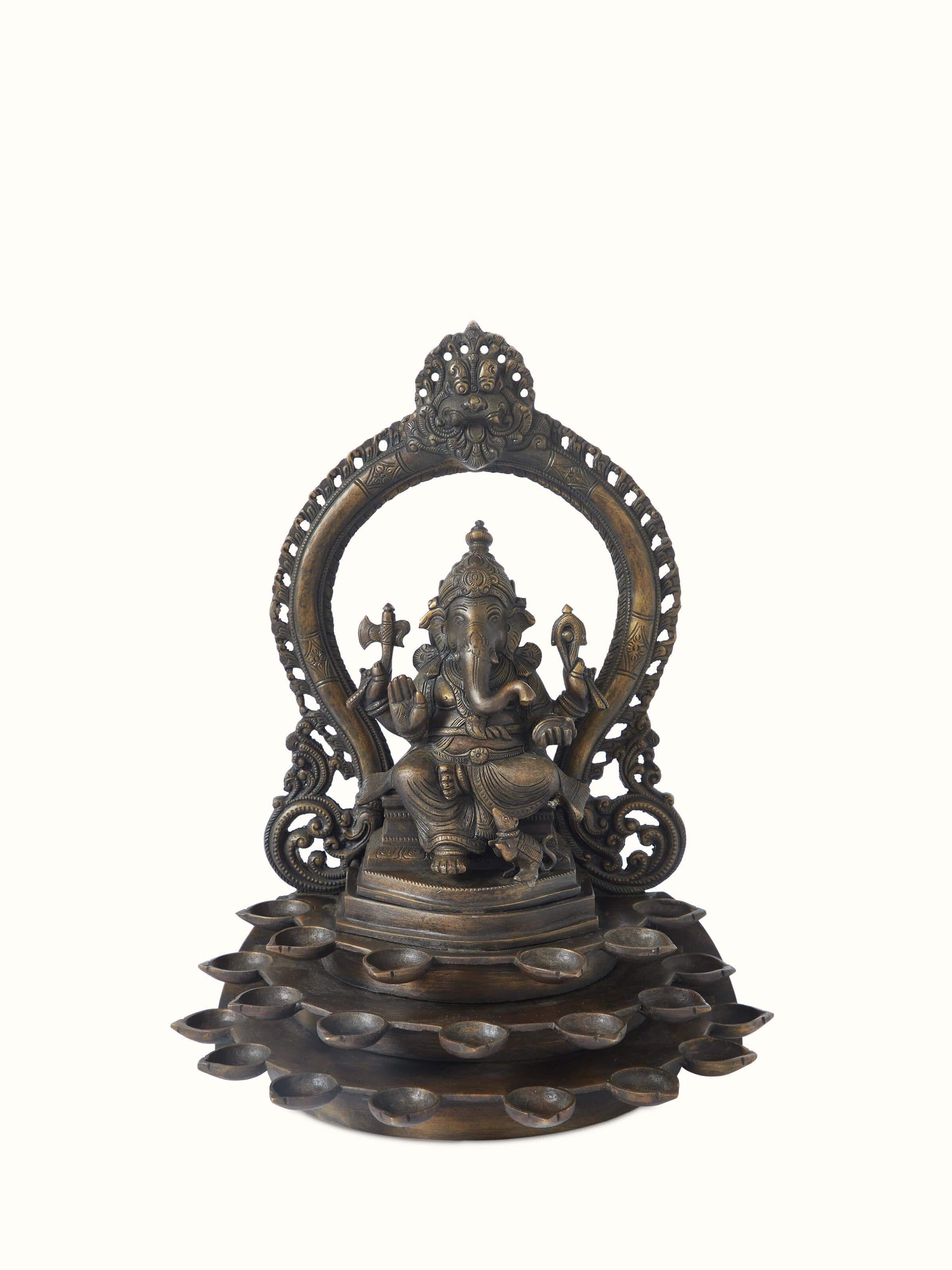Polished Bronze-cast Diya