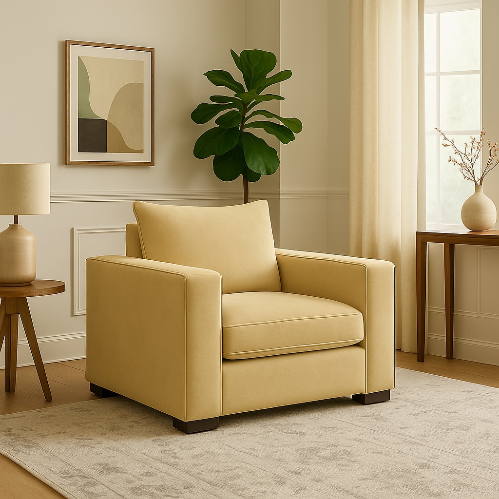 Lawson 1 Seater Sofa In Leatherette Cream Color