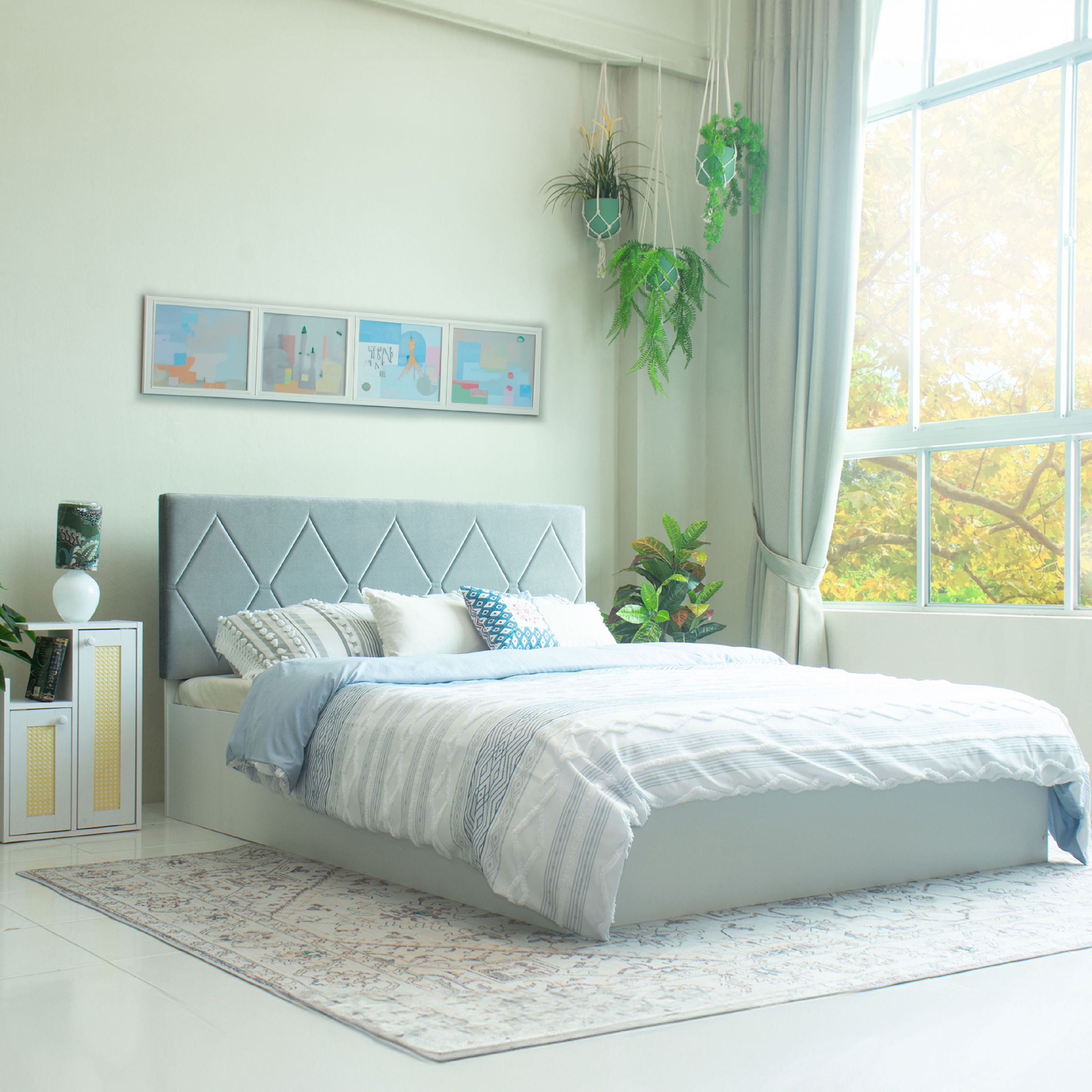 Kundalini Bed With Premium Leatherette Fabric And Hydraulic Storage - Queen Bed