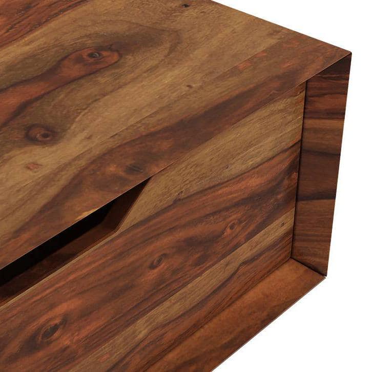 Sawyer Solid Wood Wall Mounted TV Unit in Teak Finish